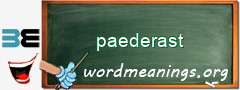 WordMeaning blackboard for paederast